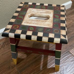 painted footstool