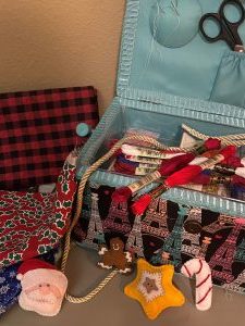 sewing box with fabric