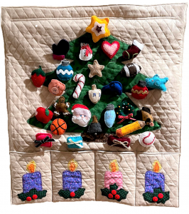 fabric Christmas tree wall hanging