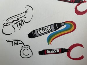 drawings of markers with TMC on them